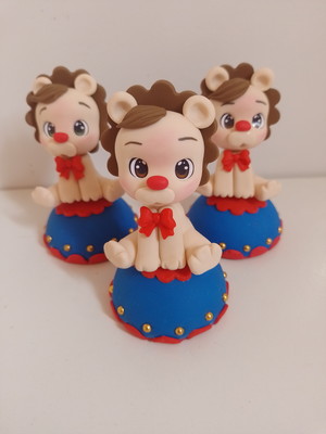 Kit com 5 peças tema circo menino em biscuit