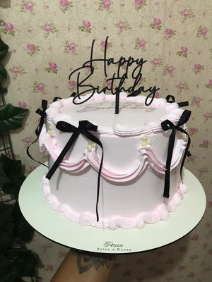 Topo de bolo happy birthday preto
