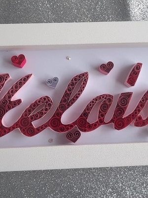 Quadro porta maternidade em quilling