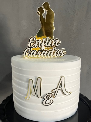 Topo de bolo casamento simples