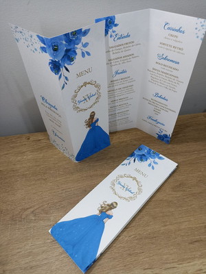 Menu em pé 21x7,5 cm textura