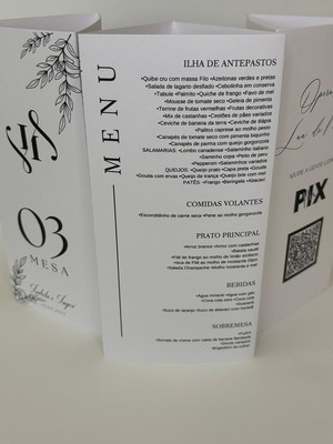 10 menu cardapio personalizado triângulo casamento eventos