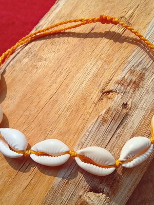 Pulseira tornozeleira búzios boho artesanal