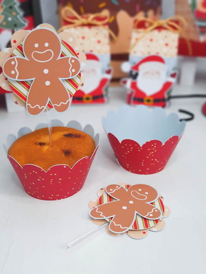 Saia cupcake + topper - natal