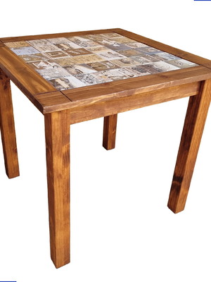 Mesa de jantar madeira maciça cozinha resistente 80x80 cm