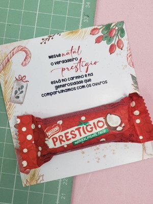 Mimo natal cartão com chocolate prestígio