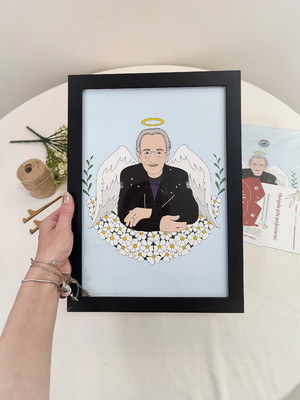 [moldura a4] ilustração personalizada - até 4 pessoas/pet's