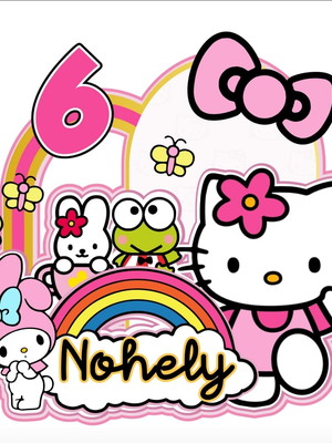 Topo de bolo hello kitty