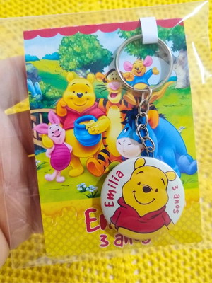 Bloquinho com chaveiro ursinho pooh