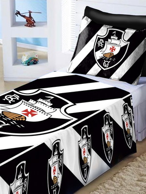 Jogo de cama solteiro futebol barco almirante lençol fronha