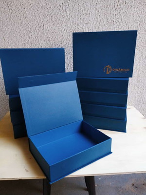 Caixa livro retangular com ima