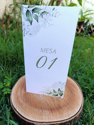 Menu/cardápio de mesa para casamento verde
