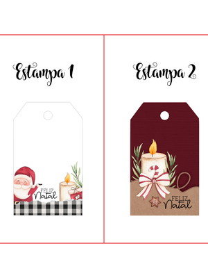 Kit 25 tags decorativas natalinas feliz natal