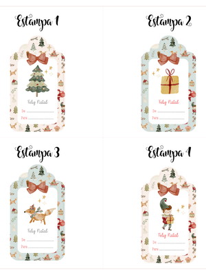 Kit 25 tags decorativas natalinas feliz natal de/para
