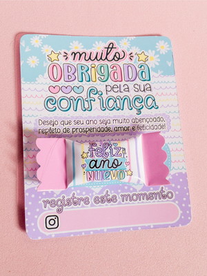 Cartão com balinha personalizada ano novo