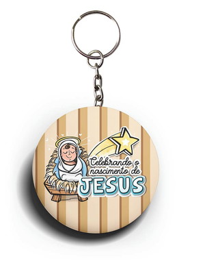 Chaveiro personalizado de alumínio celebrando o nascimento