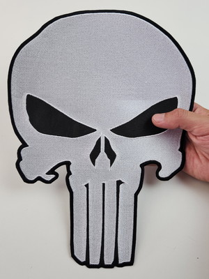 Bordado brasão justiceiro punisher moto p/jeans colete cav52