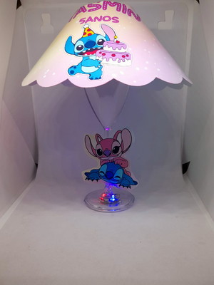 Centro de mesa abajur stitch com led