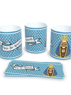 Caneca porcelana personalizada santos catolico sªaparecida 2