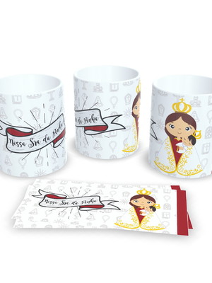 Caneca porcelana personalizada santos catolico sª da penha 2