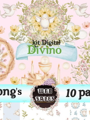 Kit digital divino - aquarela