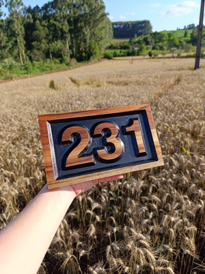 Placa com números para casa