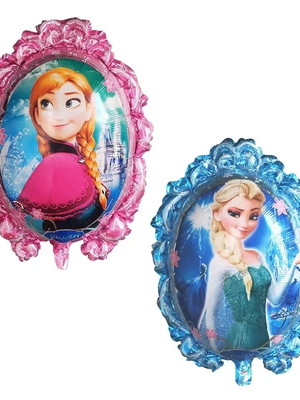 Kit 5 balão metalizado frozen espelho frente e verso