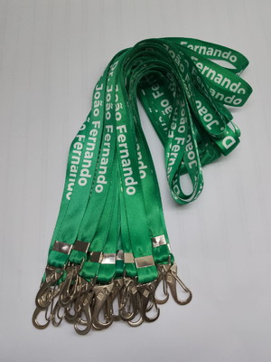 Cordão personalizados com mosquetão metal 50 unidades