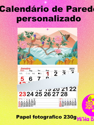 Calendário de parede - 12 folhas - 2025