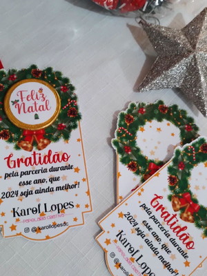 Cartao mimo de natal com moedinha de chocolate 30 unidades