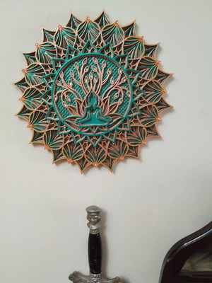 Mandala em mdf: buda reflexão
