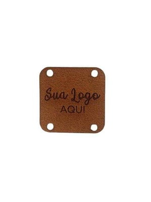Etiqueta personalizada de couro sintético 2x2 - 100 unidades