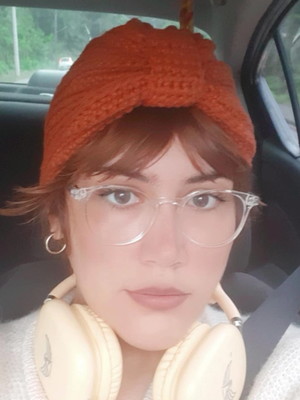 Turbante em crochê cor castanha 100% algodão tam.56