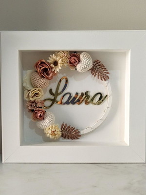 Quadro maternidade com flores e led