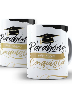 Caneca personalizada formatura parabéns por sua conquista