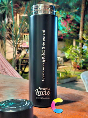 Garrafa térmica em aço inox personalizada led digital 500ml