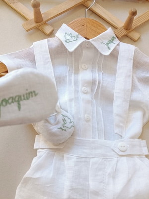 Conjunto batizado com sapatinho