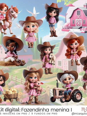 Kit digital fazendinha menina i