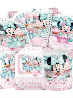 Combo caderneta e livros minnie confeiteira arquivo digital