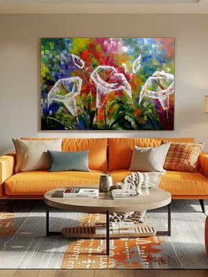 Quadro moderno pintado a mão para decoração medida 70x100