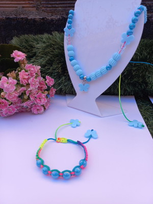 Colar infantil menina + pulseira