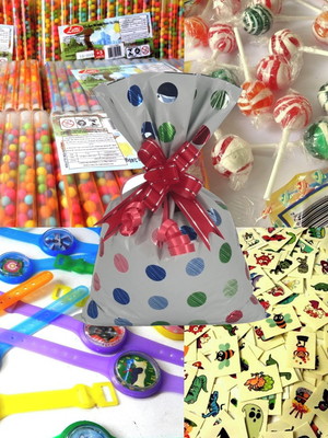 Kit festa 225 itens para 25 sacolinhas com tag personalizada