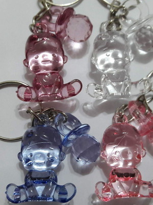35 chaveiro duplo bebê com chupeta e tag personalizada