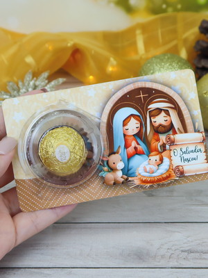 Card com ferrero rocher- natal