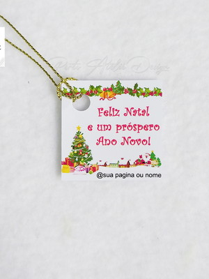 Tag personalizada natal com cordão