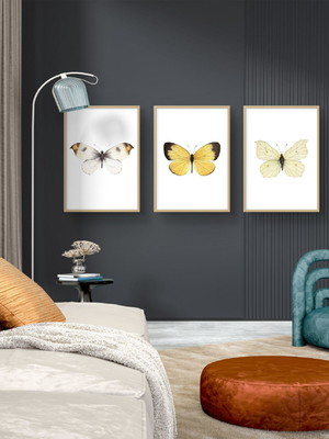 Quadros decorativos trio borboletas vidro