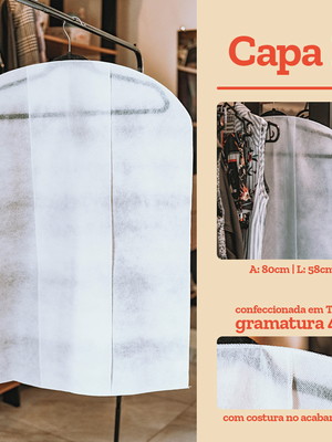 Kit 5 capas protetoras de tnt para jaqueta, blazer e roupas