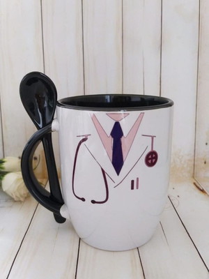 Caneca com colher personalizada médico medicina