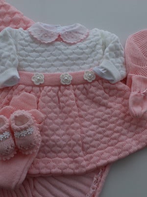 Saida maternidade manta vestido body boina rosa claro 6 un