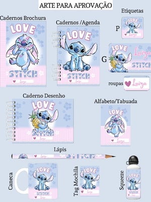 Etiqueta escolar stitch